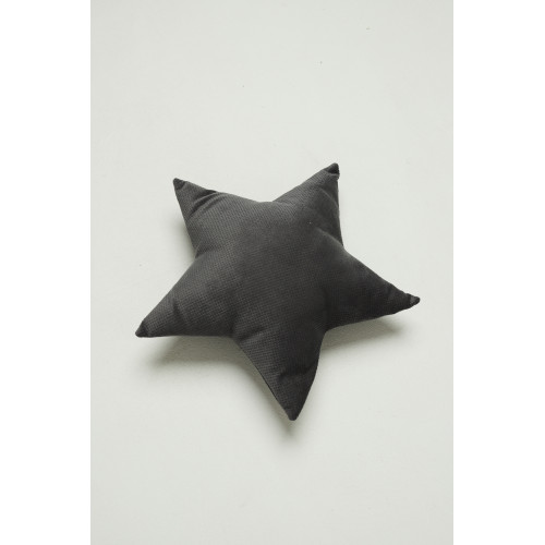 Декоративная подушка звездочка «Велюр темно-серый»