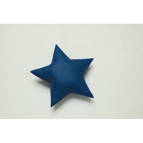 Декоративная подушка звездочка «Экокожа синий»