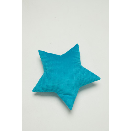 Декоративная подушка звездочка «Велюр голубой»