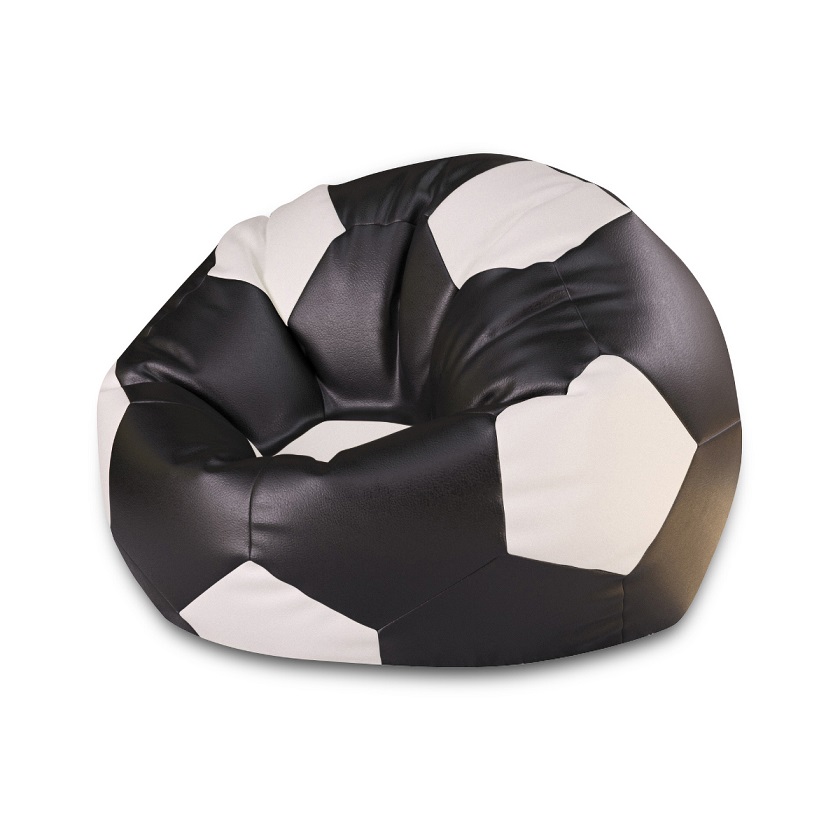 Кресло-мяч Экокожа чрно-белый